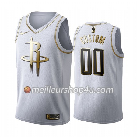 Maillot Basket Homme Houston Rockets Personnalisé 2019-20 Nike Blanc Golden Edition Swingman